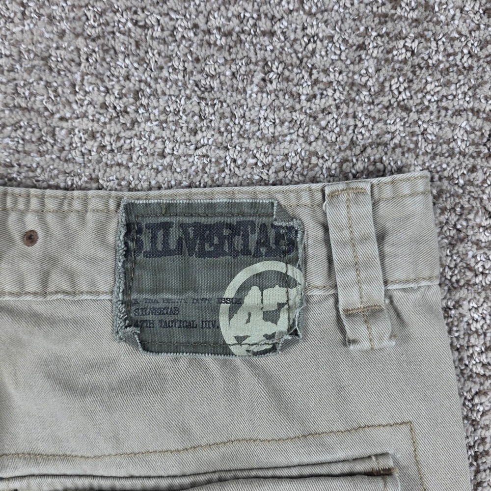 Vtg Levis SilverTab Trooper Cargo Pants Mens 32x28 Khaki Tan Baggy Y2K Tactical - Picture 8 of 11